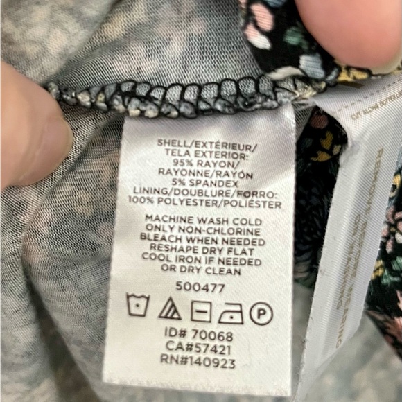 LOFT navy Floral Long Sleeve wrap Dress - Picture 5 of 6